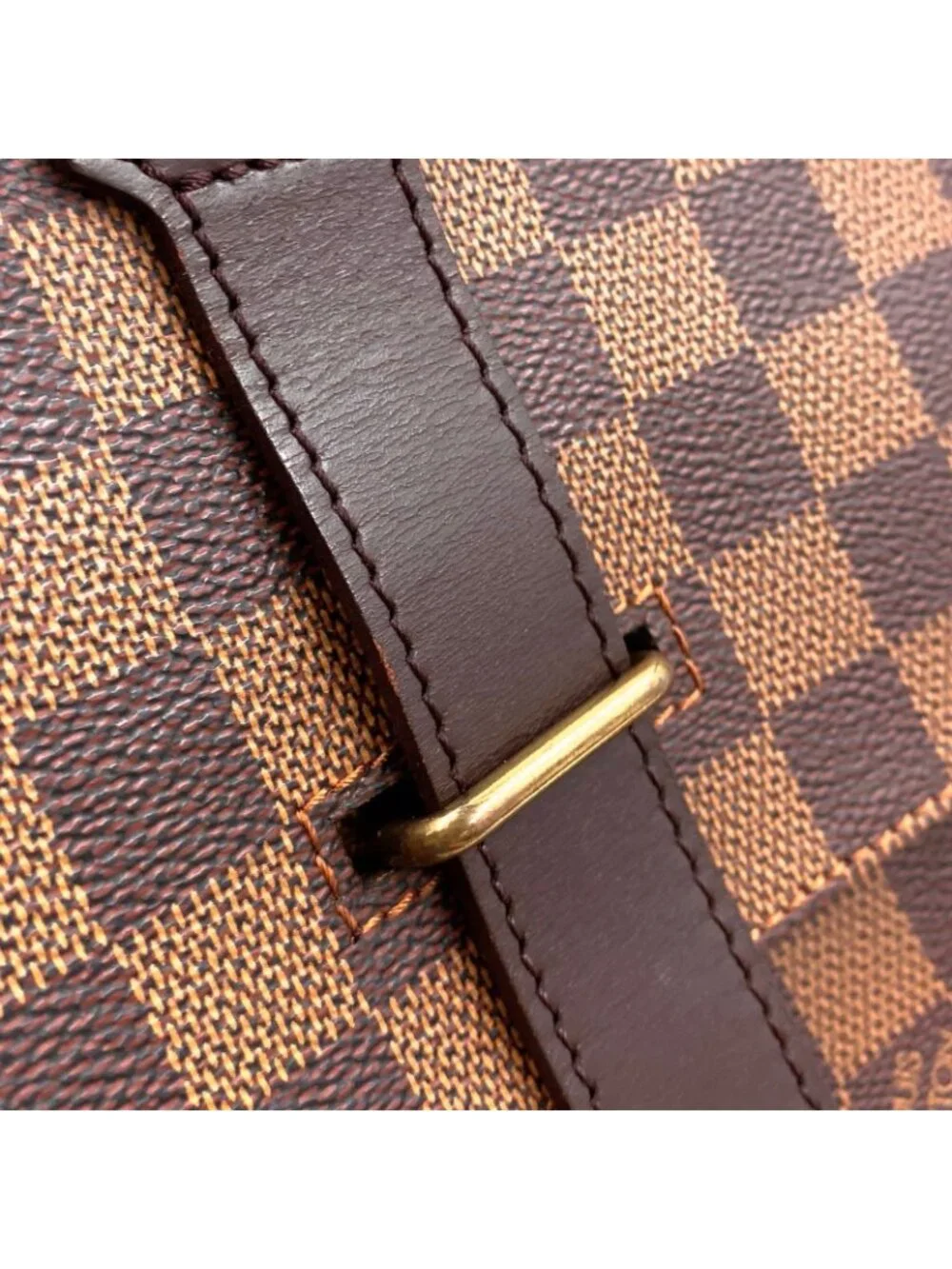 Louis Vuitton Broadway Damier Ebene Leather Brown Shoulder Bag Gold
